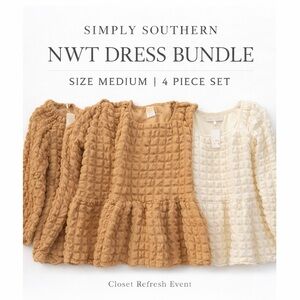 Simply Southern NWT Dress Bundle – Size Medium – 4 Piece Set
